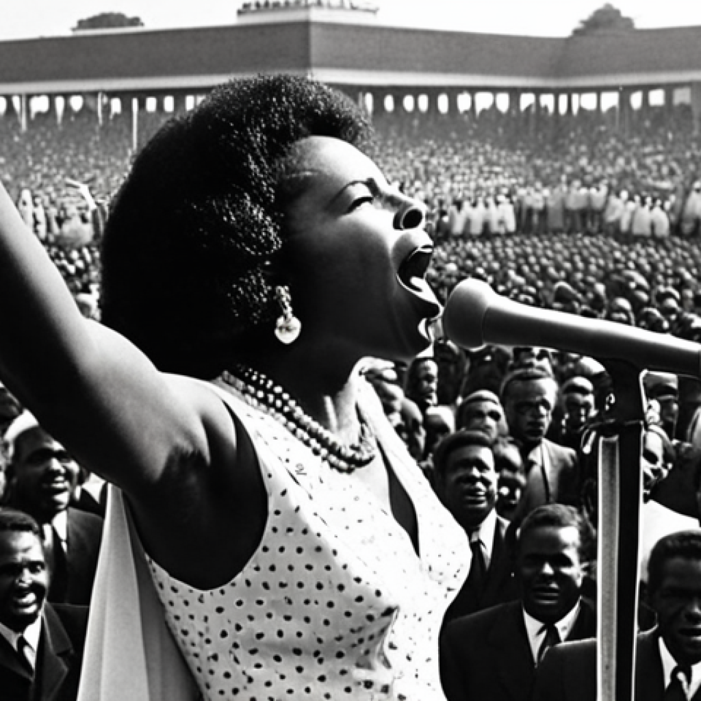 **

A powerful, evocative image depicting Diori Hamani giving a passionate speech to a large crowd. Focus on conveying the enthusiasm and hope of the post-independence era. Include elements of national pride and pan-Africanism. The style should be slightly retro, reminiscent of archival footage.

**