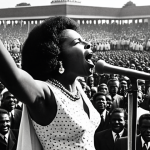 **

A powerful, evocative image depicting Diori Hamani giving a passionate speech to a large crowd. Focus on conveying the enthusiasm and hope of the post-independence era. Include elements of national pride and pan-Africanism. The style should be slightly retro, reminiscent of archival footage.

**