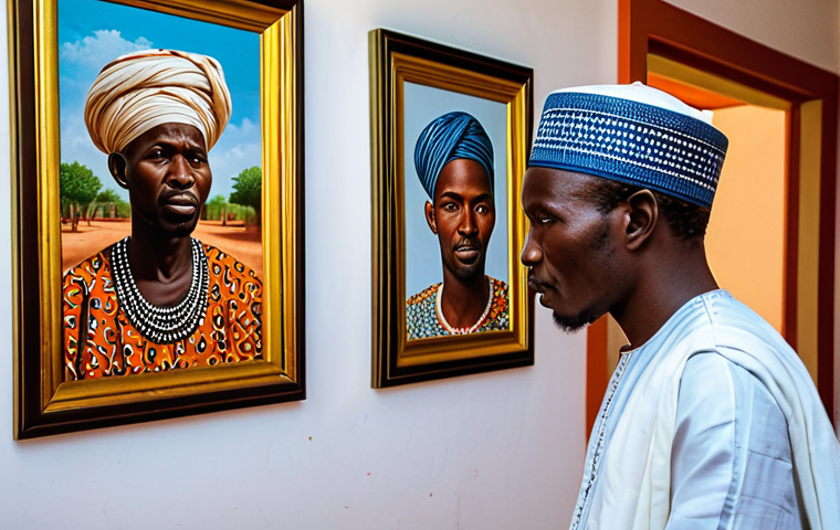 니제르에서 유명한 마켓 및 쇼핑 - **A bustling Nigerien marketplace scene**. Focus on vibrant fabrics and handcrafted goods. People in...