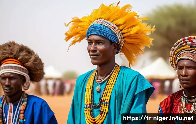 니제르에서 현지 축제 참여 방법 - **A vibrant scene at the Cure Sal&eacute;e (Gerewol) festival in Niger.** Focus on Wodaab&eacute; and Bororo men, ...