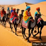 Home 21 니제르 민속 축제 일정 - A vibrant scene from the Cure Salée Festival in Agadez, showcasing nomadic Tuareg and Peul dancers c...